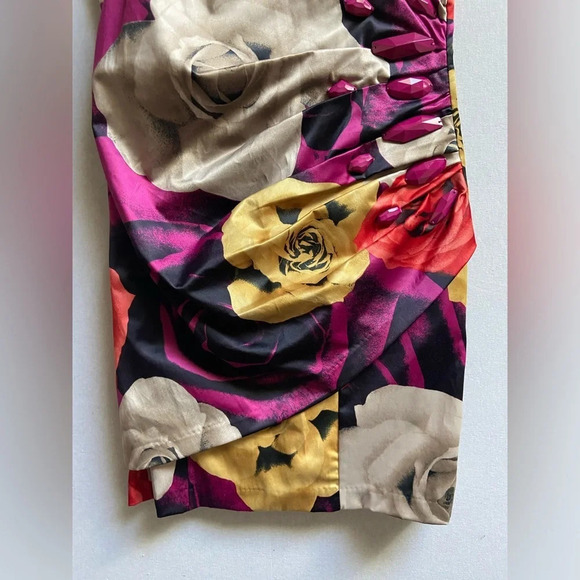 Rinascimento ruche floral mini  dress Sz M - Picture 5 of 12